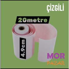 Vira Ecg Ekg Termal Isıya Duyarlı Kalın Gramajlı Ecg Ekg Kağıdı 4,9cm - 20METRE 20 Adet Rulo ÇİZGİLİ