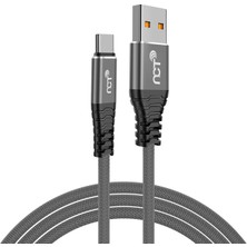 NCT-N30G 3A Type-C 1m Gri Data + Şarj Kablosu Örgülü