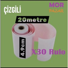 Vira Ecg Ekg Termal Isıya Duyarlı Kalın Gramajlı Ecg Ekg Kağıdı 4,9cm - 20METRE 30 Adet Rulo ÇİZGİLİ