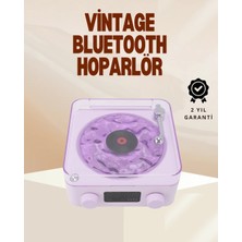 Teknodayım Retro Pikap Hoparlör – Şarjlı Kablosuz Projektör ve Gece Lambası