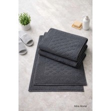Mira Home 3lü Pamuklu Ayak Havlusu Seti Kabartma Desenli 50X70 cm Antrasit