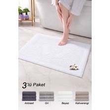 Vionel Home Pamuklu Ayak Havlusu | 3’lü Paket | Havlu Paspas Seti | Banyo Paspası | Otel Serisi | 50X70 cm