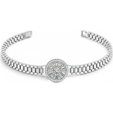 Brezza Lusso Jewelry Kristal Taş Işlemeli Aurora Işıltılı Saat Kardon Kadın Bileklik