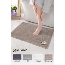 Vionel Home Pamuklu Ayak Havlusu | 3’lü Paket | Havlu Paspas Seti | Banyo Paspası | Otel Serisi | 50X70 cm
