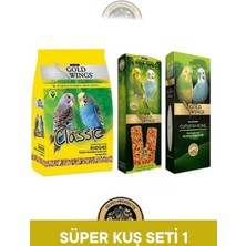 Gwc Gold Wings Muhabbet Kuşu Süper Seti (Yem + Kraker + Gagalık)