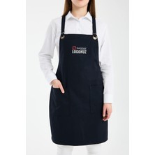 Quicksteps Professional Omuz Askılı Önlük Barista & Servis 7/7 Gabardin Siyah Siyah