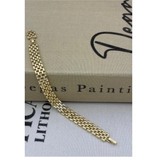 Hedef Bujiteri 14K Gold Renk Kalın Hasır Model Bileklik CM30