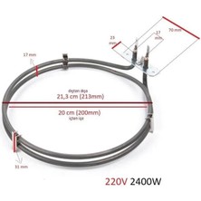 Sinan FIRIN REZİSTANSI TURBO 2400W 220V ÇAP:20CM 6,5MM ARÇELİK