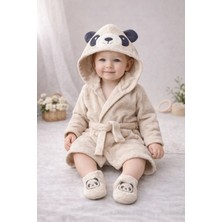 Bebitof My Baby Kumsal % 100 Pamuk 0 - 24 Ay Bornoz Seti Gülen Panda Desen Kutu İçerisinde 30052