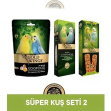 Gwc Gold Wings Premium Muhabbet Kuşu Seti (Kuş Yemi + Kraker + Gagalık)