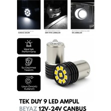 C9 Tek Duy 9 LED Ampul Beyaz 12V-24V Canbus