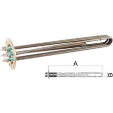 Teknik Isısan Yuvarlak Flanşlı Kazan Rezistansı 3X2000W 42CM (F1301)