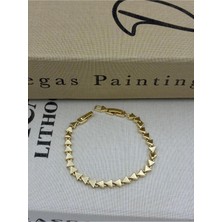 Hedef Bujiteri 14K Gold Renk Basıc Üçgen Zincir Model Bileklik CM123