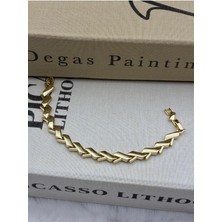 Hedef Bujiteri 14K Gold Renk Zikzak Model Basıc Bileklik CM76