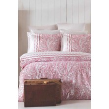 Mira Home Çift Kişilik Nevresim Takımı Pamuklu Vintage Pembe Paisley
