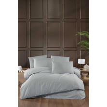 Mira Home Stripe Saten Line Çift Kişilik Nevresim Takımı Gri