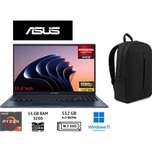 Asus Vivobook 15 M1502YA-BQ579 Amd Ryzen 7 5825U 16GB 512GB SSD 15.6" Taşınabilir BILGISAYAR+W11 Pro+Duddi Çanta