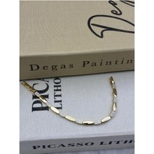 Hedef Bujiteri 14K Gold Renk Zirkon Taşlı Oval Detay Bileklik CM66