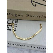 Hedef Bujiteri 14K Gold Renk Basıc Oval Dizilimli Bileklik CM130