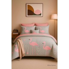 Mira Home Çift Kişilik Pamuklu Nevresim Takımı Flamingo Love