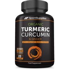 Sport Supplies Organic Turmeric Curcumin Ginger Black Pepper 1380 Mg 120 Veg Capsules