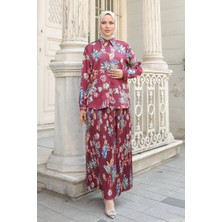 İlkimay.com Eteği Piliseli Saten Ikili Takım 1693