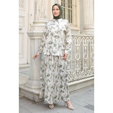 İlkimay.com Eteği Piliseli Saten Ikili Takım 1693