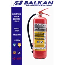 BALKAN YANGIN VE GÜVENLİK SİSTEMLERİ 6 kg Köpüklü Ruhsata Uygun Yangın Tüpü