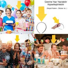 Luz&pos Kişiselleştirilebilir Ok Taç – Üzerine Yazı Yazılabilen Parti Tacı Sarı Renk