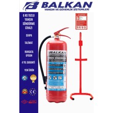 BALKAN YANGIN VE GÜVENLİK SİSTEMLERİ 6 kg Tozlu Yangın Söndürme Cihazı +Talimat+Askı Aparatı 2 Adet