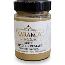 Sütlü Fındık Kreması %45 Fındık Oranlı Parçacıklı 340G – Yoğun Kıvam Kahvaltılık Sürülebilir Cam Kavanoz