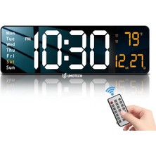 UmoTech Büyük Ekran 16" LED Duvar Saati | Dijital Saat | Alarm | Ev-Ofis Kullanım