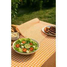 Mira Home Zefir Desen Sofra Bezi Masa Örtüsü 170 x 170 cm Turuncu