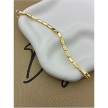 Hedef Bujiteri 14K Gold Renk Basıc Oval Dikdörtgen Bileklik CM100
