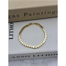 Hedef Bujiteri 14K Gold Renk Petek Model Basıc Bileklik CM70