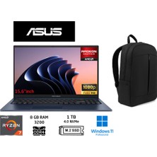 Asus Vivobook 15 M1502YA-BQ579 Amd Ryzen 7 5825U 8gb 1tb SSD 15.6" Taşınabilir BILGISAYAR+W11 Pro+Duddi Çanta