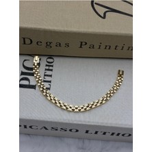 Hedef Bujiteri 14K Gold Renk Saat Kordon Model Zincir Bileklik CM68
