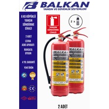 BALKAN YANGIN VE GÜVENLİK SİSTEMLERİ 6 kg Ruhsata Uygun 4yıl Köpüklü Yangın Tüpü(Levha-Askı)