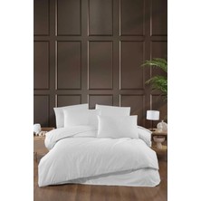 Mira Home Stripe Saten Line Çift Kişilik Nevresim Takımı Beyaz