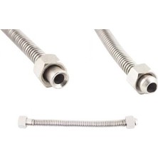 Universal 40CM 3/8-3/8 Paslanmaz Esnek Gaz Flex Çift Rekorlu (Musluk Girişli)