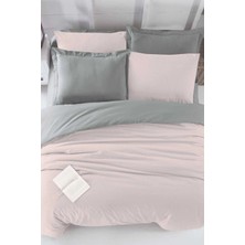 Mira Home Çift Kişilik Lastikli Çarşaflı Nevresim Takımı Pamuklu Four Season Pudra Gri