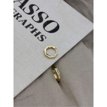 Hedef Bijuteri Gold Renk Basıc Sekizgen Köşeli Halka Küpe CM182