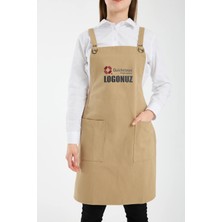Quicksteps Professional Omuz Askılı Önlük Barista & Servis 7/7 Gabardin Bej Bej