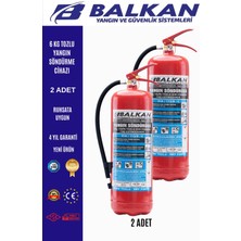 BALKAN YANGIN VE GÜVENLİK SİSTEMLERİ 6 kg Ruhsata Uygun 4 Yıl Tozlu Yangın Tüpü 2 Adet
