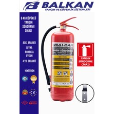 BALKAN YANGIN VE GÜVENLİK SİSTEMLERİ 6 kg Ruhsata Uygun 4 Yıl Köpüklü Yangın Tüpü ve Levha