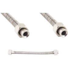 Universal 50CM 3/8-3/8 Paslanmaz Çelik Esnek Gaz Flex Çift Rekorlu