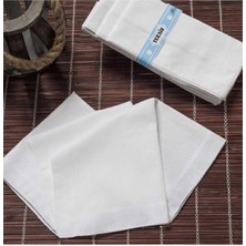 Mira Home Teksin El Yüz Cep Mendili Beyaz 12 Li Paket 36X36 cm Tm Beyaz