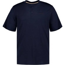 Boss Erkek Normal Kalıp Düğmeli Yaka Yün Içerikli Kısa Kollu Lacivert T-Shirt 50554777-404