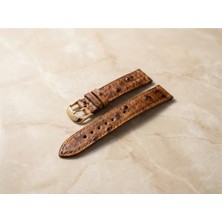 Kahverengi Hakiki Deri El Yapımı Saat Kordonu – Çift Kat Deri, Premium El Işçiliği
