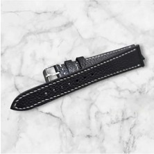 Mat Siyah Flotur Hakiki Deri El Yapımı Saat Kordonu – Astar Deri Alt Kat